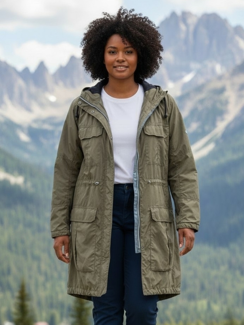 3X Cintamani Arctic Project Olive Green Women's Hooded Anorak Jacket